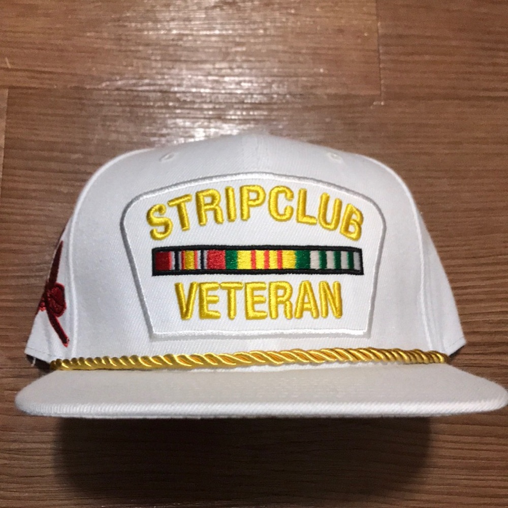 Strip club veteran hat white